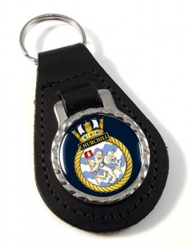 HMS Churchill (Royal Navy) Leather Key Fob