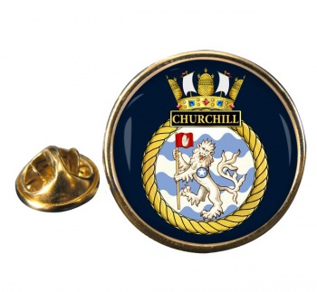 HMS Churchill (Royal Navy) Round Pin Badge