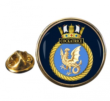 HMS Cockatrice (Royal Navy) Round Pin Badge