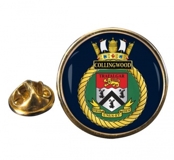 HMS Collingwood (Ship) (Royal Navy) Round Pin Badge