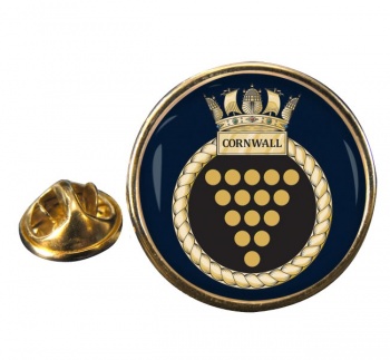 HMS Cornwall (Royal Navy) Round Pin Badge