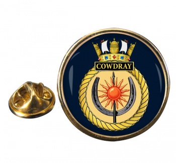 HMS Cowdray (Royal Navy) Round Pin Badge