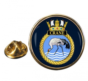 HMS Crane (Royal Navy) Round Pin Badge