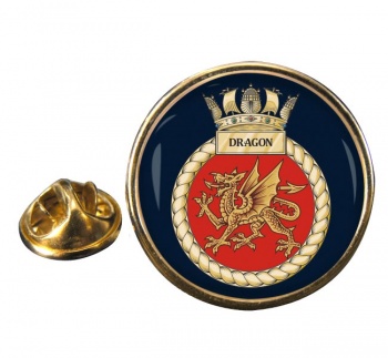 HMS Dragon (Royal Navy) Round Pin Badge