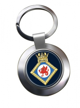 HMS Drake (Royal Navy) Chrome Key Ring