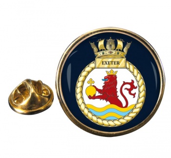 HMS Exeter (Royal Navy) Round Pin Badge