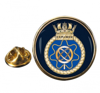 HMS Explorer (Royal Navy) Round Pin Badge