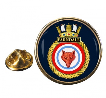 HMS Farndale (Royal Navy) Round Pin Badge