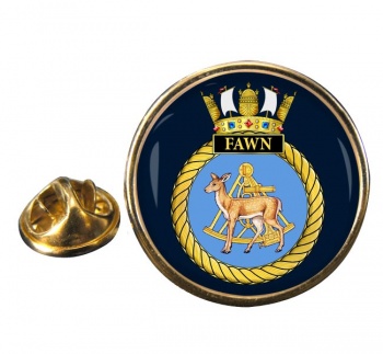 HMS Fawn (Royal Navy) Round Pin Badge