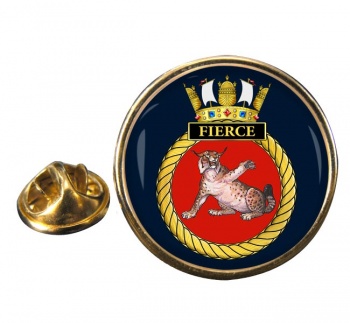 HMS Fierce (Royal Navy) Round Pin Badge