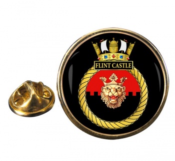 HMS Flint Castle (Royal Navy) Round Pin Badge