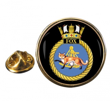 HMS Fox (Royal Navy) Round Pin Badge