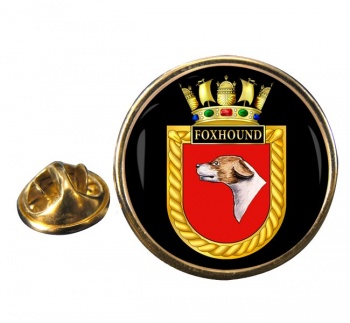 HMS Foxhound (Royal Navy) Round Pin Badge