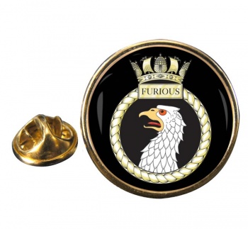 HMS Furious (Royal Navy) Round Pin Badge