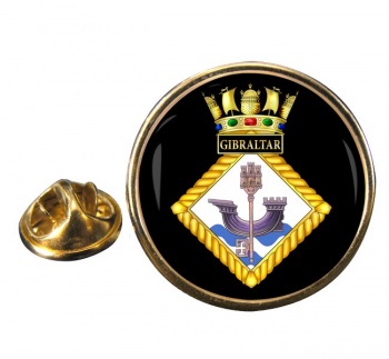 HMS Gibraltar (Royal Navy) Round Pin Badge