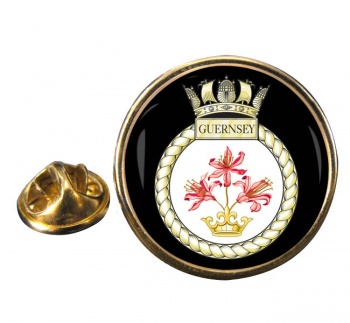 HMS Guernsey (Royal Navy) Round Pin Badge