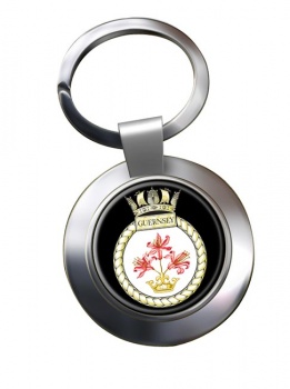 HMS Guernsey (Royal Navy) Chrome Key Ring