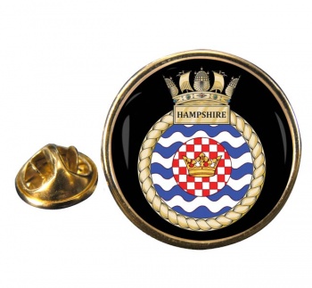 HMS Hampshire (Royal Navy) Round Pin Badge