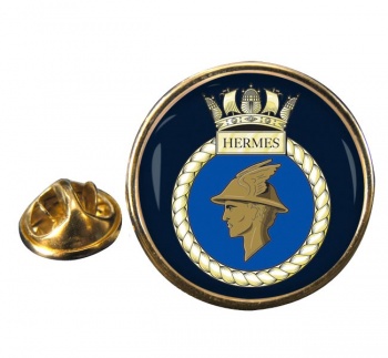 HMS Hermes (Royal Navy) Round Pin Badge