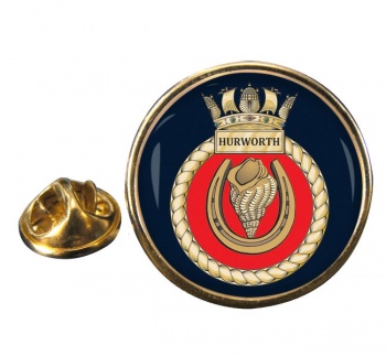 HMS Hurworth (Royal Navy) Round Pin Badge
