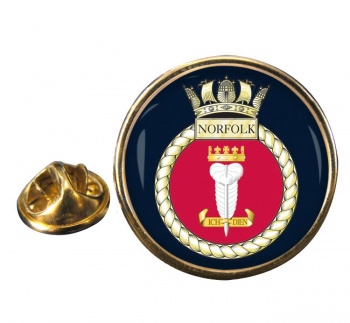 HMS Norfolk (Royal Navy) Round Pin Badge