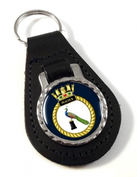 HMS Peacock (Royal Navy) Leather Key Fob