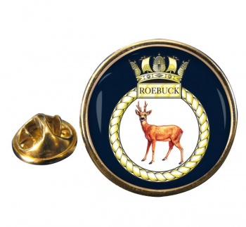 HMS Roebuck (Royal Navy) Round Pin Badge