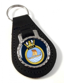HMS Saga (Royal Navy) Leather Key Fob