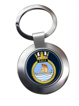 HMS Saga (Royal Navy) Chrome Key Ring