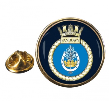 HMS Sandown (Royal Navy) Round Pin Badge