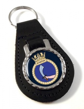 HMS Scimitar (Royal Navy) Leather Key Fob