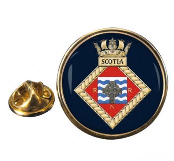 HMS Scotia (Royal Navy) Round Pin Badge