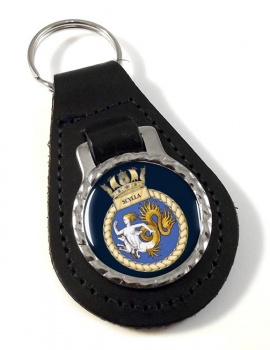 HMS Scylla (Royal Navy) Leather Key Fob