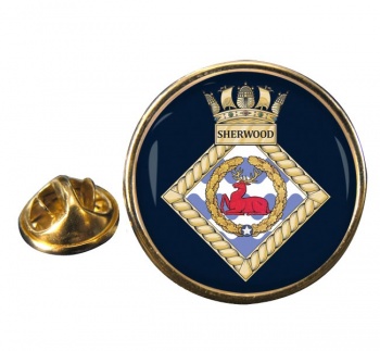 HMS Sherwood (Royal Navy) Round Pin Badge