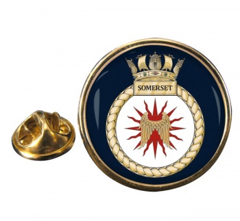 HMS Somerset (Royal Navy) Round Pin Badge