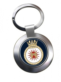 HMS Somerset (Royal Navy) Chrome Key Ring