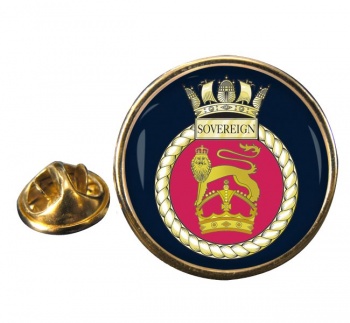 HMS Sovereign (Royal Navy) Round Pin Badge