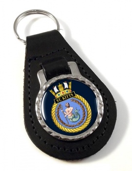 HMS St. Kitts (Royal Navy) Leather Key Fob