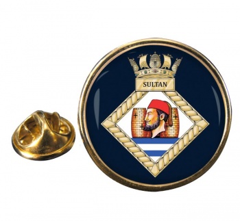 HMS Sultan (Royal Navy) Round Pin Badge
