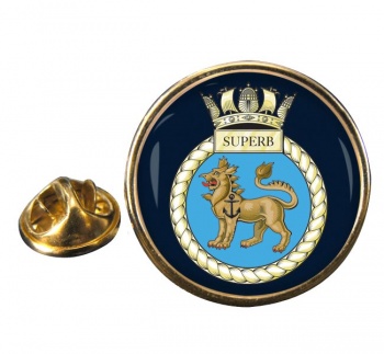 HMS Superb (Royal Navy) Round Pin Badge