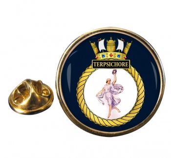 HMS Terpischore (Royal Navy) Round Pin Badge