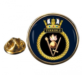 HMS Terrible (Royal Navy) Round Pin Badge