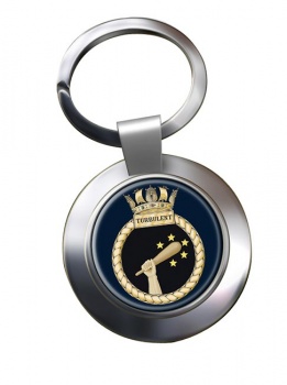 HMS Turbulant (Royal Navy) Chrome Key Ring