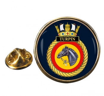HMS Turpin (Royal Navy) Round Pin Badge