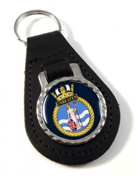 HMS Unbeaten (Royal Navy) Leather Key Fob