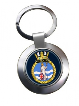 HMS Unbeaten (Royal Navy) Chrome Key Ring