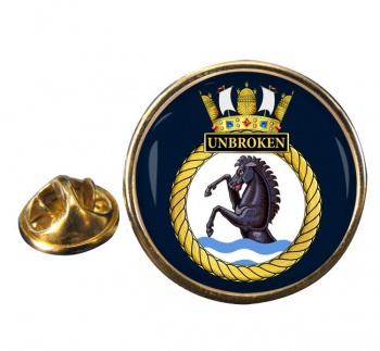 HMS Unbroken (Royal Navy) Round Pin Badge