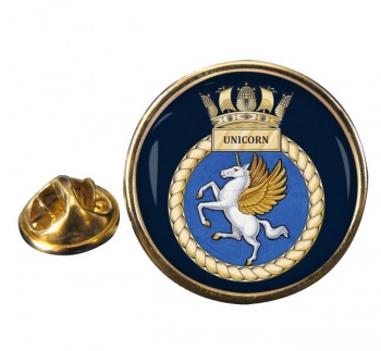 HMS Unicorn (Royal Navy) Round Pin Badge