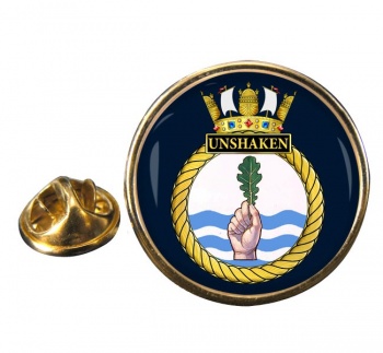 HMS Unshaken (Royal Navy) Round Pin Badge