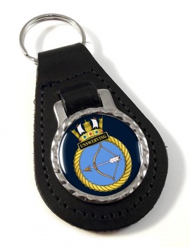 HMS Unswerving (Royal Navy) Leather Key Fob